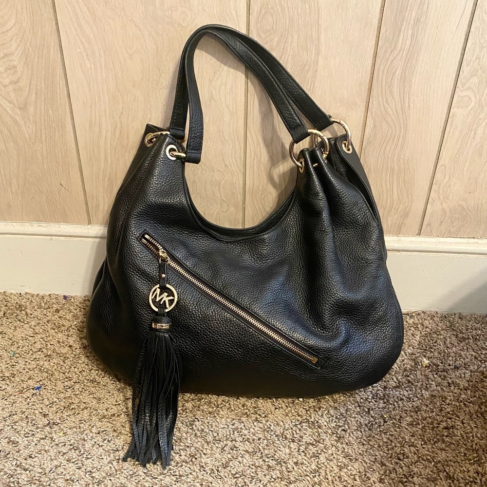 MICHAEL Michael Kors Charm Tassel Large Leather Shoulder Tote